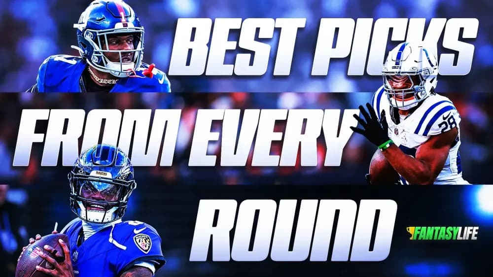 The Best Pick In Every Round Of A Fantasy Football Draft: Malik Nabers, Lamar Jackson, And More
